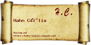 Hahn Célia névjegykártya